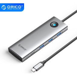 Orico докинг станция Docking Station Type-C - PW11-9P-GY-EP - HDMI x 1, VGA x 1, USB3.0 x 3, USB-C PD100W x 1, LAN x 1 (1Gbps),