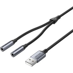 Външна USB звукова карта Vention CVHHC - 2x 3.5 mm