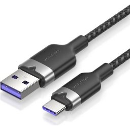 Vention Кабел USB 2.0 A Male to C Male 1.0M Black 6A Fast Charge - CTOBF