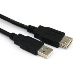 VCom Кабел USB 2.0 AM / AF Black - CU202-B-1.5m