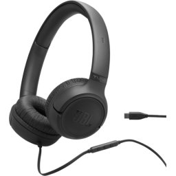 Слушалки JBL TUNE 530C BLK USB-C Wired on-ear headphones