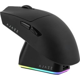 Ajazz професионална геймърска мишка AJ139P V3 MC - Wireless Gaming Mouse - 1K, Magnetic Charging Dock, Black