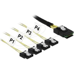 Интерфейсен кабел Delock Mini SAS SFF-8087 към 4 x SATA 7-pin 1 m metal