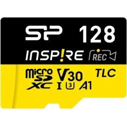Карта памет Silicon Power Inspire microSDXC 128GB, V30 A2 с адаптер SD
