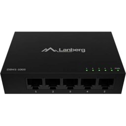 Комутатор Lanberg switch DSM1-1005 5-port, 1GB/s 12V Metal case