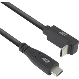 ACT Кабел USB-C - USB-C, 10Gbps, 60W, 0.5 м, конектори - 1x прав и 1x на 90° up/down angled