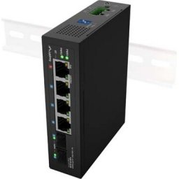 Комутатор Lanberg Switch Light Industrial POE 1 x BT 3 x AT 2 x SFP DIN Unmanagment Gigabit Ethernet