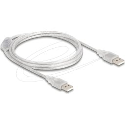 Кабел Delock USB-A мъжко - USB-A мъжко 1.5 m, прозрачен