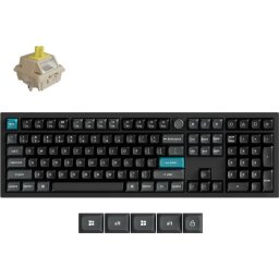 Безжична механичка клавиатура Keychron Q6 Ultra 8K Black - Silk POM Switch Banana
