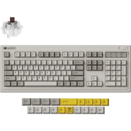 Безжична механичка клавиатура Keychron R6 QMK Retro - Super Brown Switch