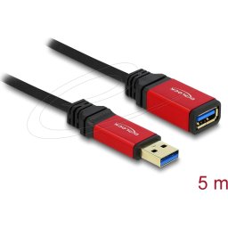Удължителен кабел Delock USB-A мъжко - женско, 5 м, Екраниран
