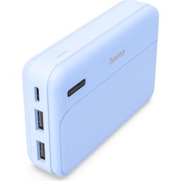 HAMA Външна батерия "Pocket 10", 10000 mAh, Изходи: 2x USB-A, син