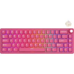 ROYAL KLUDGE R65 Berry Red Gaming Keyboard Cream Switch