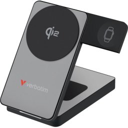 Външна батерия Verbatim Foldable 3-in-1 Qi2 Magnetic Wireless Power Bank 10000 mAh Grey