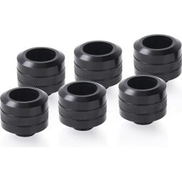 Компресионен фитинг Alphacool Eiszapfen PRO 16mm HardTube Fitting G1/4 - Deep Black (6 бр)