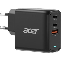 Адаптер Acer Power Adapter 67W PD GaN Charger, 2 x USB C and 1 x USB A, EU Plug, 100W USB-C cable, Black (Retail Pack)