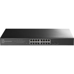 Комутатор Cudy GS1016ES2 16-Port Gigabit Light Managed Switch with 2 SFP, 19 inch, 16 Gigabit RJ45 Ports + 2 SFP Slots, Rack-mou