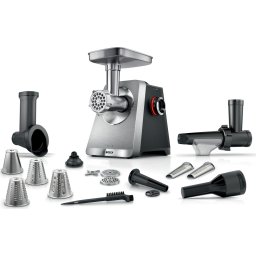 Месомелачка Bosch MFWS860M, SER8, Meat mincer, Blocking power: 2500W, 4,5 kg/min, 10-year motor, dishwasher safe, tomato press,