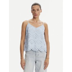 Pieces топ Vilde 17156563 Светлосиньо Regular Fit