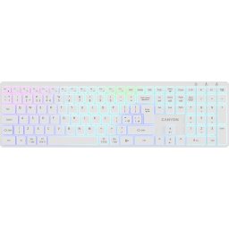 CANYON keyboard HKB-W11 UK/US RGB Dual Mode Wireless White