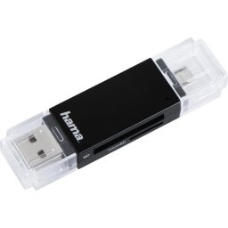 Четец за карти HAMA 181056, USB 2.0, SD/microSD, черен