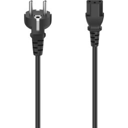 Универсален захранващ кабел HAMA 3-pin socket, 2.5 m, Черен