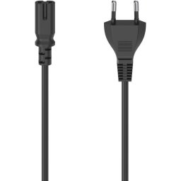 Захранващ кабел, HAMA, Euro-plug, 2pin 1.5м, AC конектор C7, блистерна опаковка