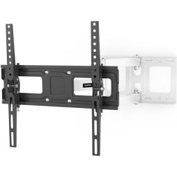 Стойка за TV, 165 см (65"), до 35 кг, черно/бяло