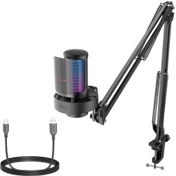 Микрофон със стойка FIFINE A8T RGB - Black