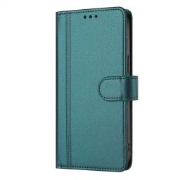 Кожен калъф тип портмоне с магнитна закопчалка за Honor 600 Smart - тюркоазен