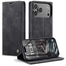 Калъф страничен flip марка CASEME за iPhone 17 Pro – черен