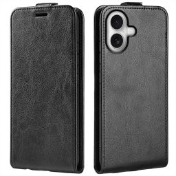 Кожен калъф flip за iPhone 17 - черен