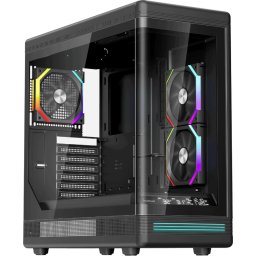 1stPlayer кутия Case ATX - PB8 Black - 3 x 120 mm A-RGB fans included, USB-C