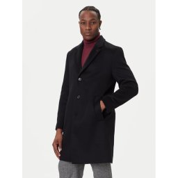 Tommy Hilfiger Вълнено палто MW0MW40768 Черен Regular Fit
