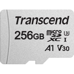 microSDXC карта Transcend 300S 256GB U3, V30, A1 с SD адаптер