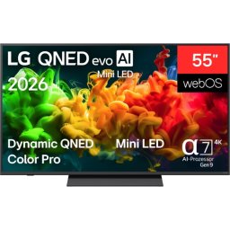 Телевизор LG 55QNED81B3A, 55" 4K QNED MiniLED Smart TV, 3840x2160, DVB-T2/C/S2, Alpha 7 AI Processor, HDR10/HLG, webOS 26 ThinQ,