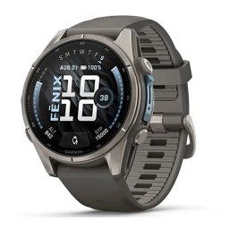 Garmin Fenix 9 - 43 mm, Titanium с pebble gray силиконова каишка 010-04761-11
