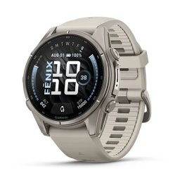 Garmin Fenix 9 - 43 mm, Titanium с French gray силиконова каишка