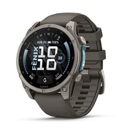 Garmin Fenix 9 - 47 mm, Titanium с pebble gray силиконова каишка 010-04762-01