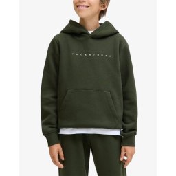 JACK&JONES Jjestar JJ Sweat Hood Noos JNR Green