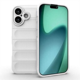 Подсилен силиконов гръб на ленти за iPhone 17 - бял