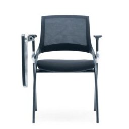 Посетителски стол RFG Swiss Table M, дамаска и меш, черна седалка, черна облегалка, 2 броя в комплект