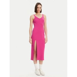 Lacoste Плетена рокля EF9270 Розов Slim Fit