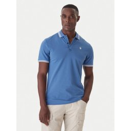 G-STAR Тениска с яка и копчета Dunda D17127-5864 Син Slim Fit