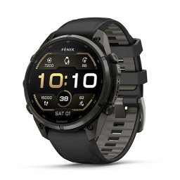 Garmin Fenix 9 Pro - 47 mm, Carbon gray DLC titanium с black/pebble gray силиконова каишка 010-04336-16
