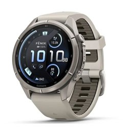 Garmin Fenix 9 Pro, inReach - 43 mm, Titanium с fog gray/dark sandstone силиконова каишка 010-04335-81