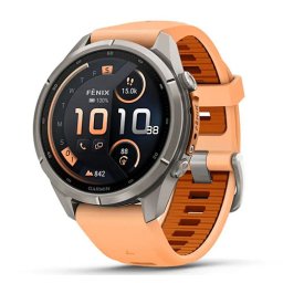 Garmin Fenix 9 Pro, inReach - 43 mm, Titanium с shell pink/autumn orange силиконова каишка