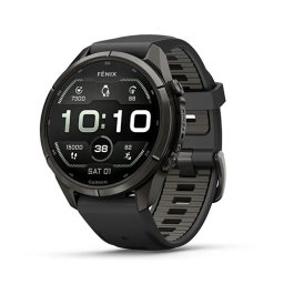 Garmin Fenix 9 Pro, inReach - 43 mm, Carbon gray DLC titanium с black/pebble gray силиконова каишка 010-04335-11