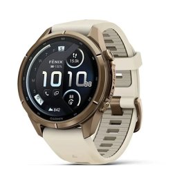 Garmin Fenix 9 Pro, inReach - 43 mm, Autumn gold titanium с cream/French gray силиконова каишка 010-04335-21