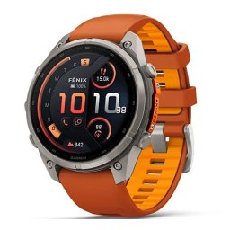 Garmin Fenix 9 Pro, inReach - 47 mm, Titanium с autumn orange/spark orange силиконова каишка 010-04336-01